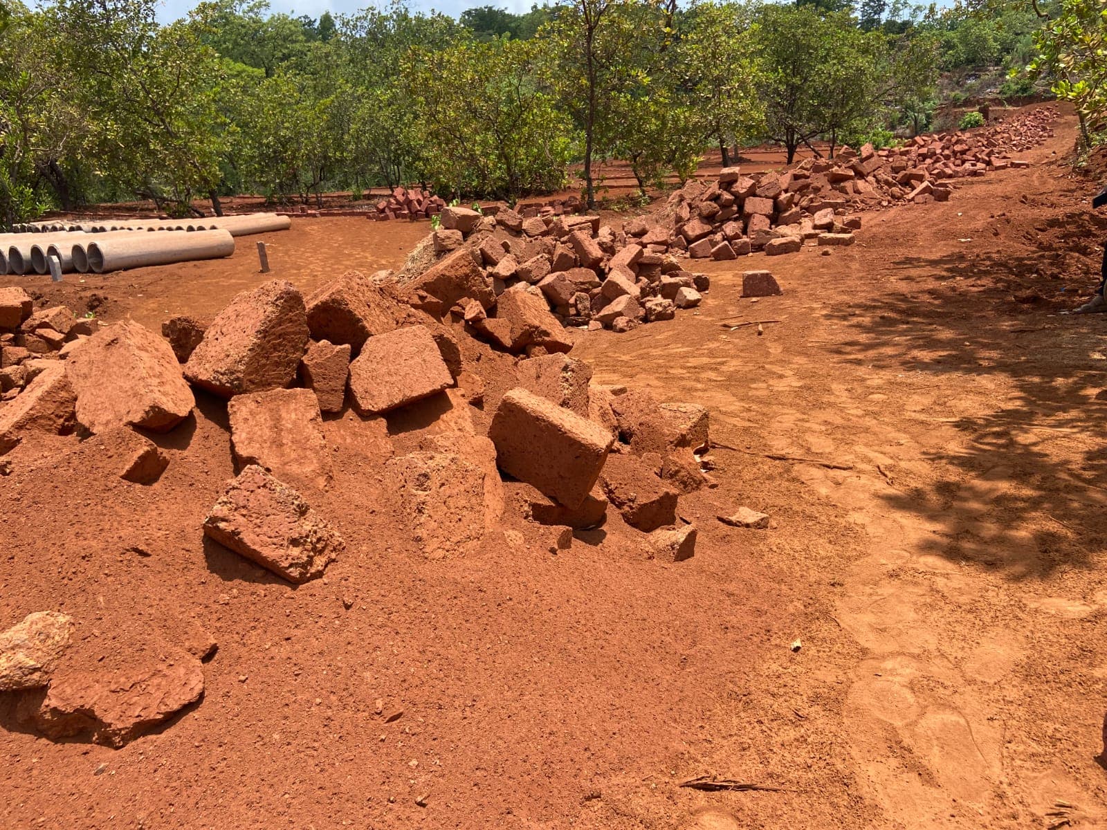 Site development materials and drainage pipes